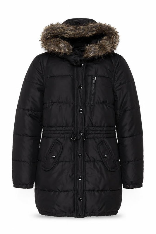 H&M Womens Black Parka Coat Size 6 Zip