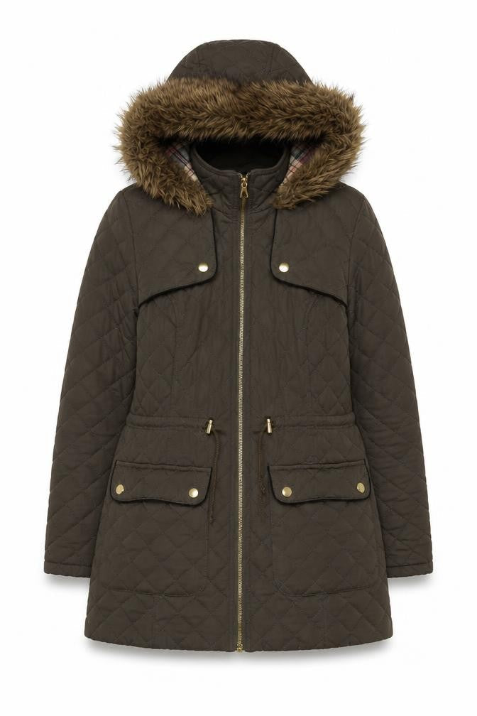 Heart & Soul Womens Green Parka Coat Size 10 Zip