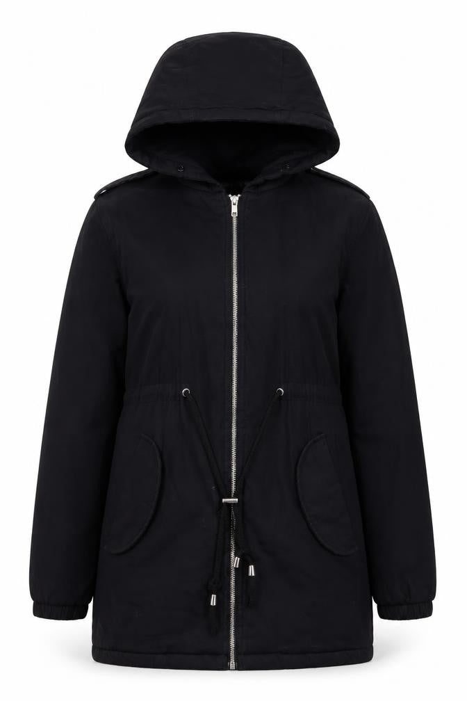 Boohoo Womens Black Jacket Coat Size 6 Zip