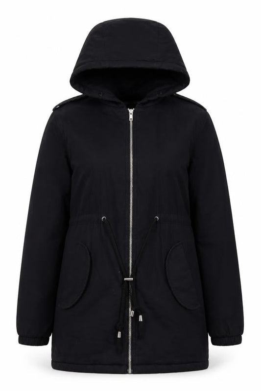 Boohoo Womens Black Jacket Coat Size 6 Zip