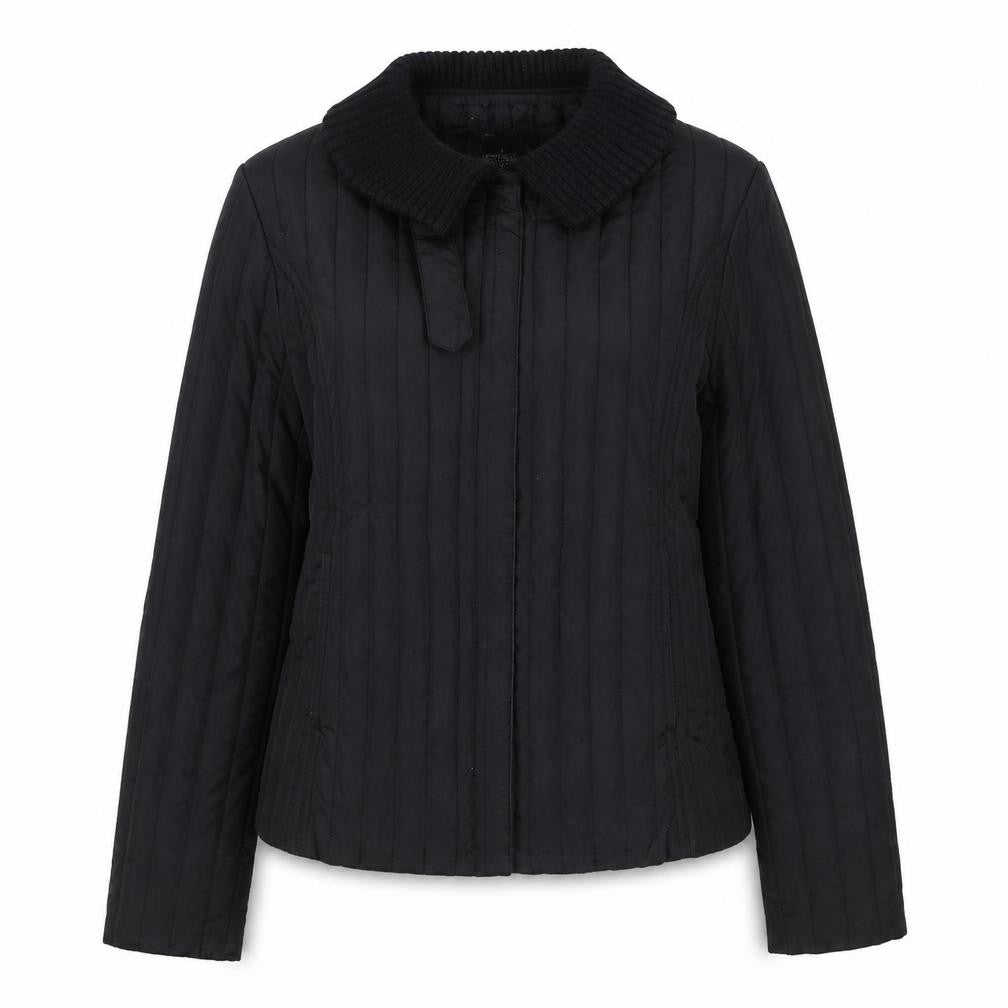 Eivissa Womens Black Quilted Jacket Size M Snap