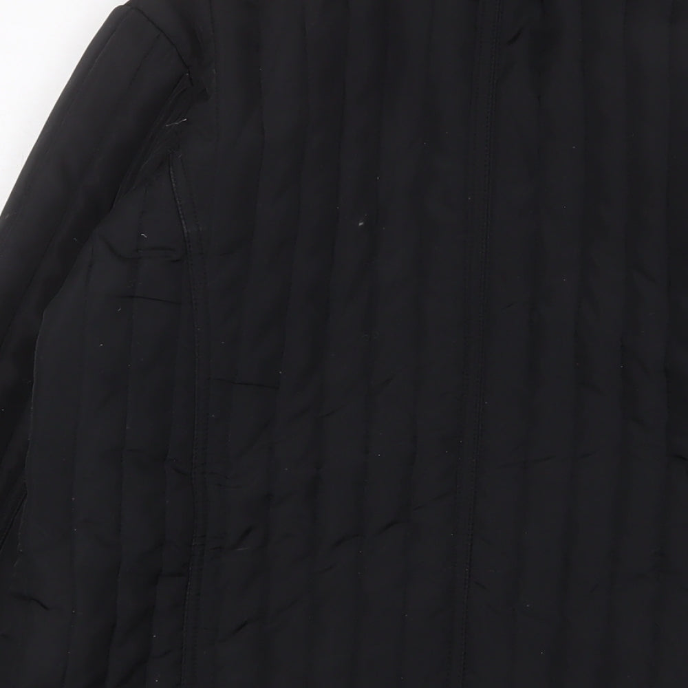 Eivissa Womens Black Quilted Jacket Size M Snap