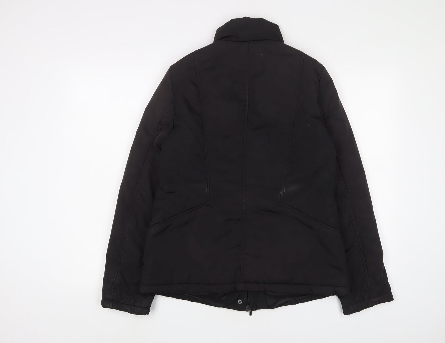 BHS Womens Black Quilted Jacket Size 12 Zip