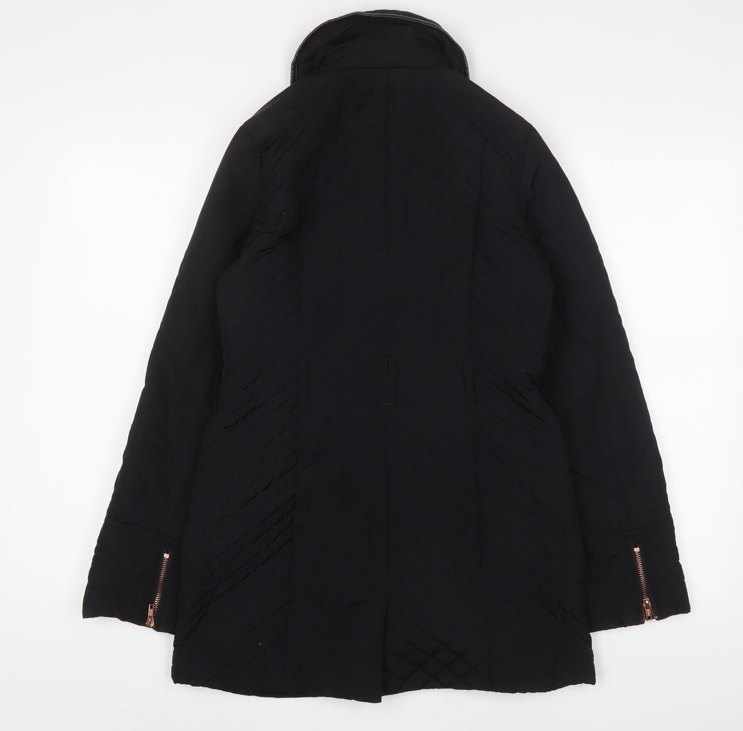 NEXT Womens Black Quilted Jacket Size 8 Zip