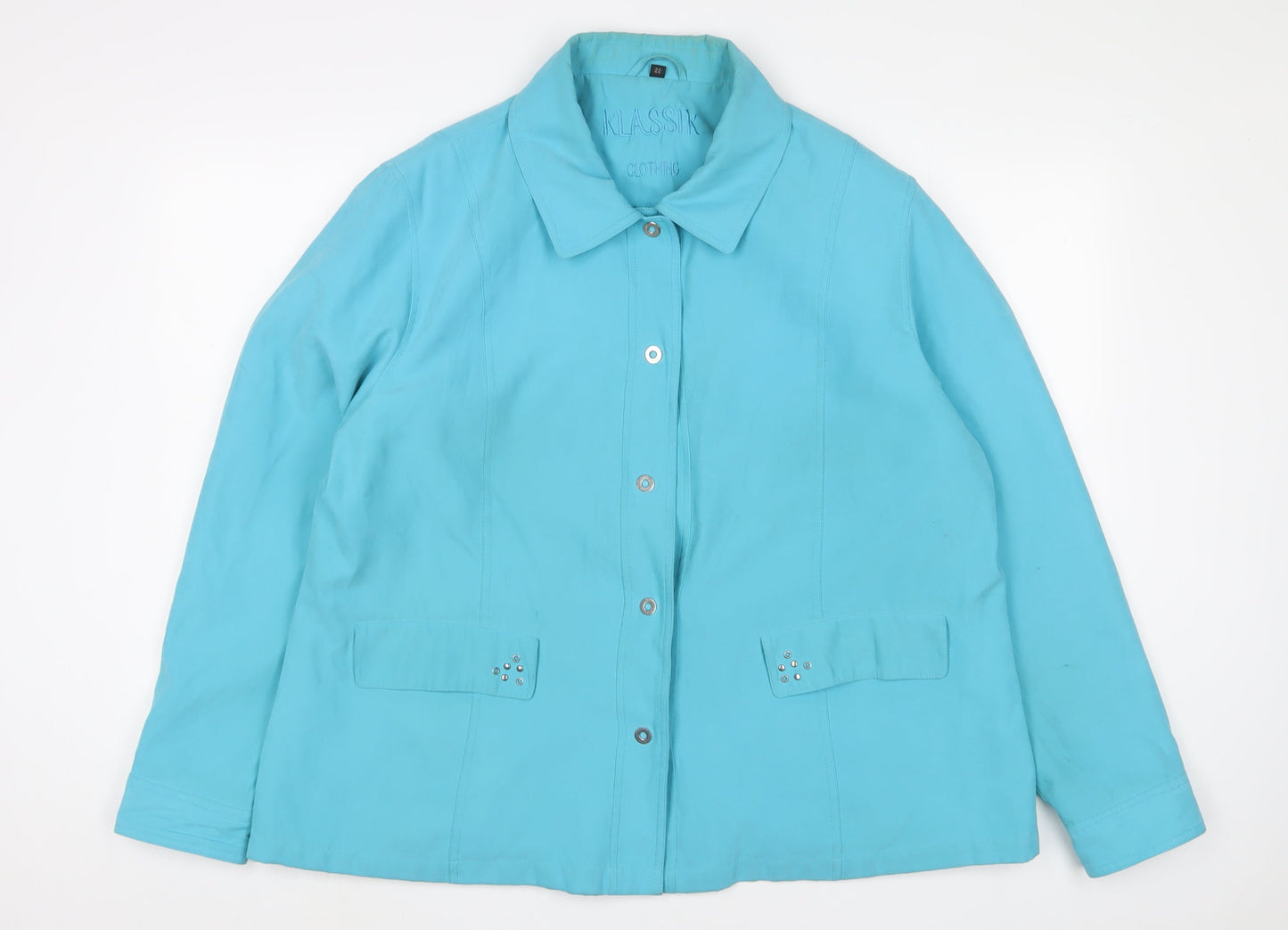 klassik Womens Blue Jacket Size 22 Zip