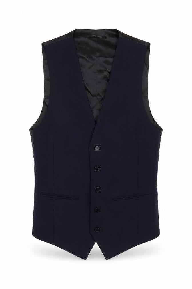 Kenneth Cole Mens Blue Wool Jacket Suit Waistcoat Size 38 Regular