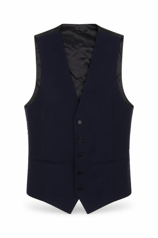 Kenneth Cole Mens Blue Wool Jacket Suit Waistcoat Size 38 Regular