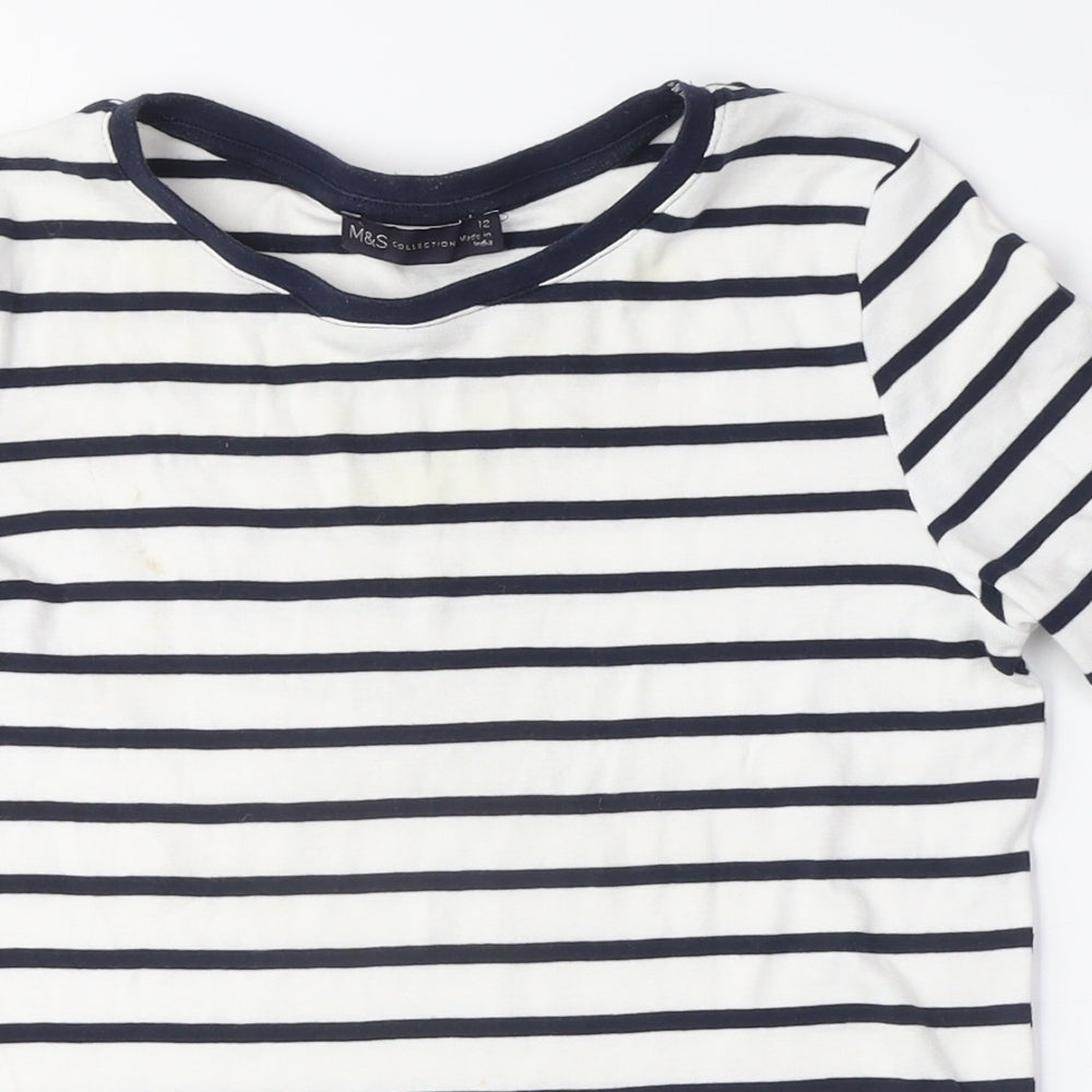 Marks and Spencer Women's Striped Crew Neck T-Shirt