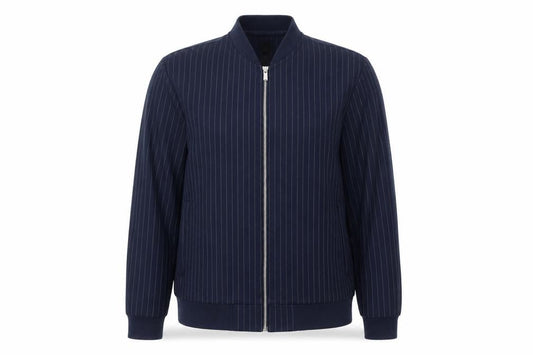 River Island Women Blue Striped Bomber Jacket Size S