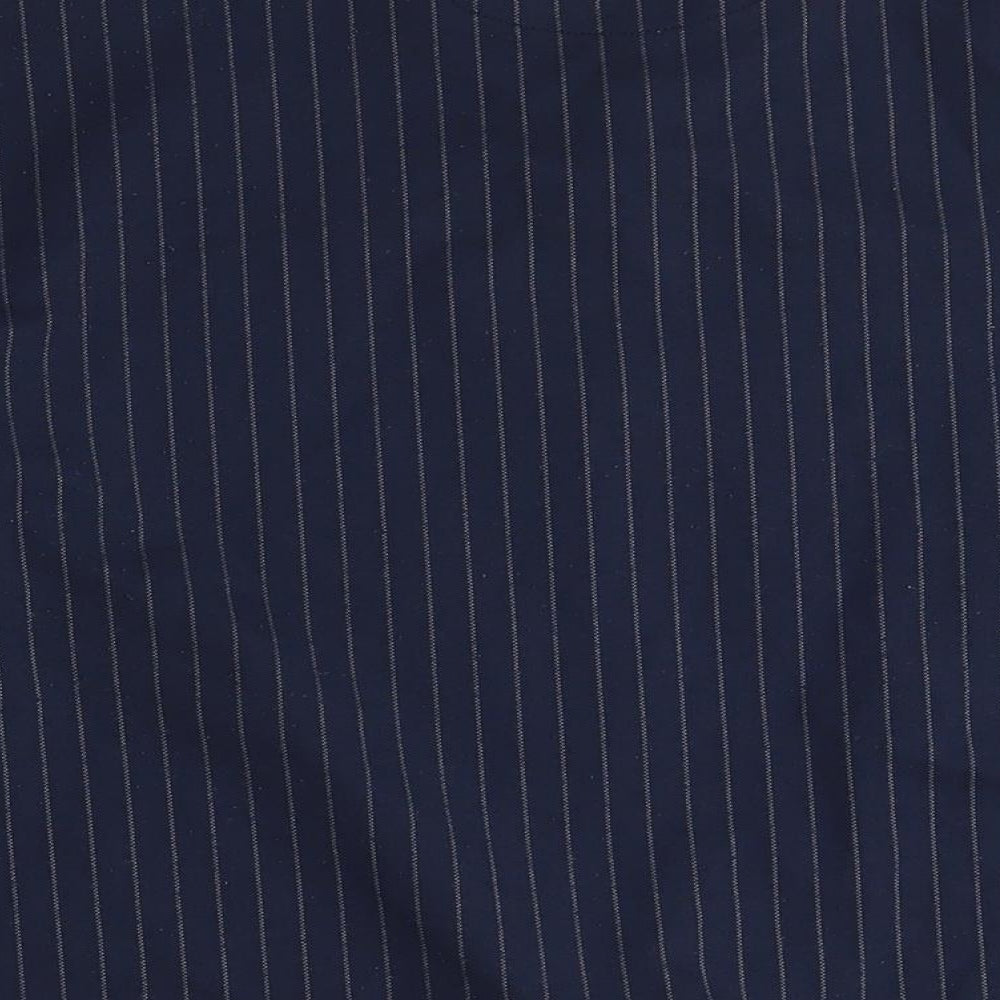 River Island Women Blue Striped Bomber Jacket Size S
