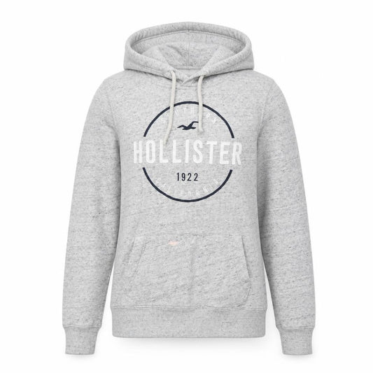 Hollister Unisex Grey Pullover Hoodie L