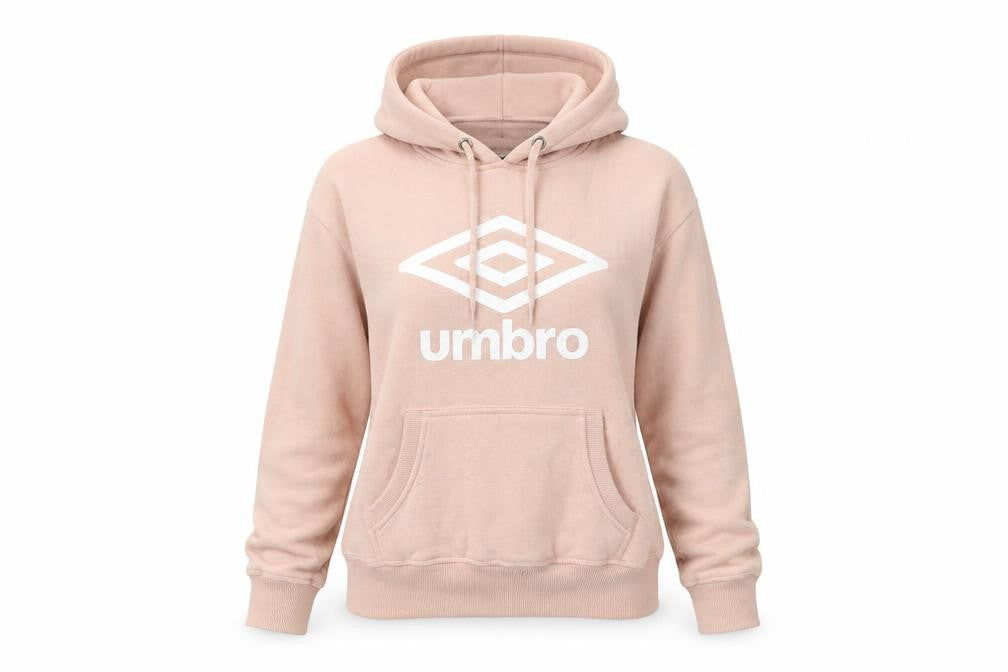Umbro Women's Pink Pullover Hoodie, Size M, Sports Casual Look
