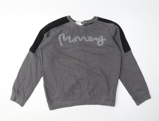 Money Boys Grey Pullover Sweatshirt, Size M, Long Sleeve