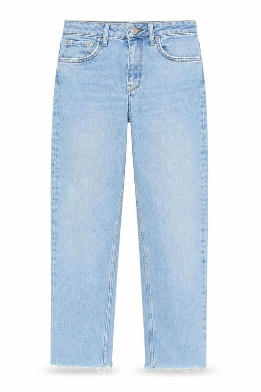 BDG Womens Blue Cotton Straight Jeans Size 27 in L25 in Regular Zip - Raw Hem -logo