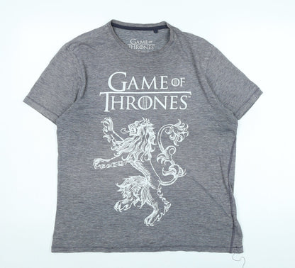 Next Womens Grey Cotton Blend Basic T-Shirt Size M Crew Neck - Game of Thrones