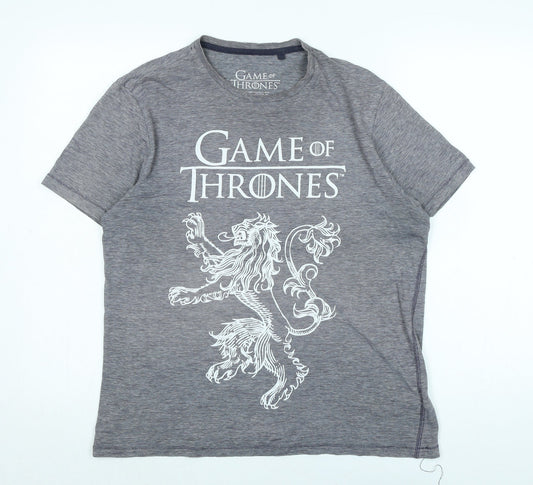 NEXT Womens Grey Cotton Blend Basic T-Shirt Size M Crew Neck - Game of Thrones