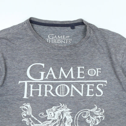 Next Womens Grey Cotton Blend Basic T-Shirt Size M Crew Neck - Game of Thrones