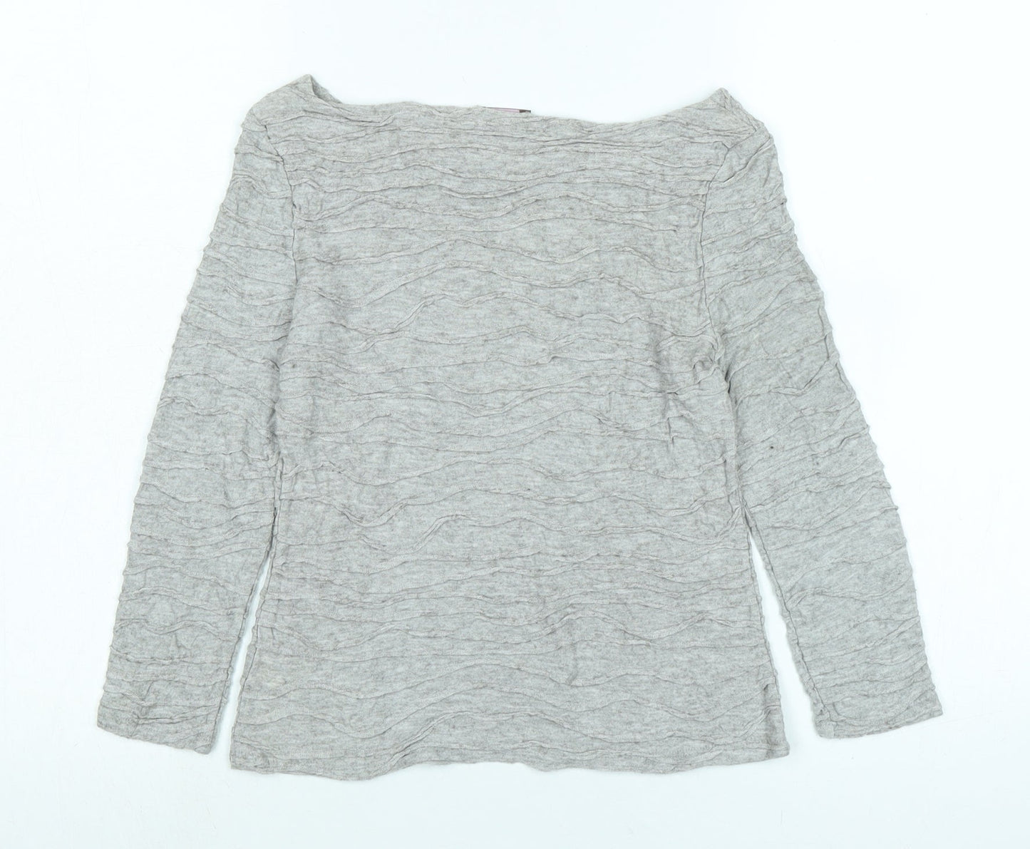 Phase Eight Womens Grey Viscose Jersey T-Shirt Size 10 Boat Neck