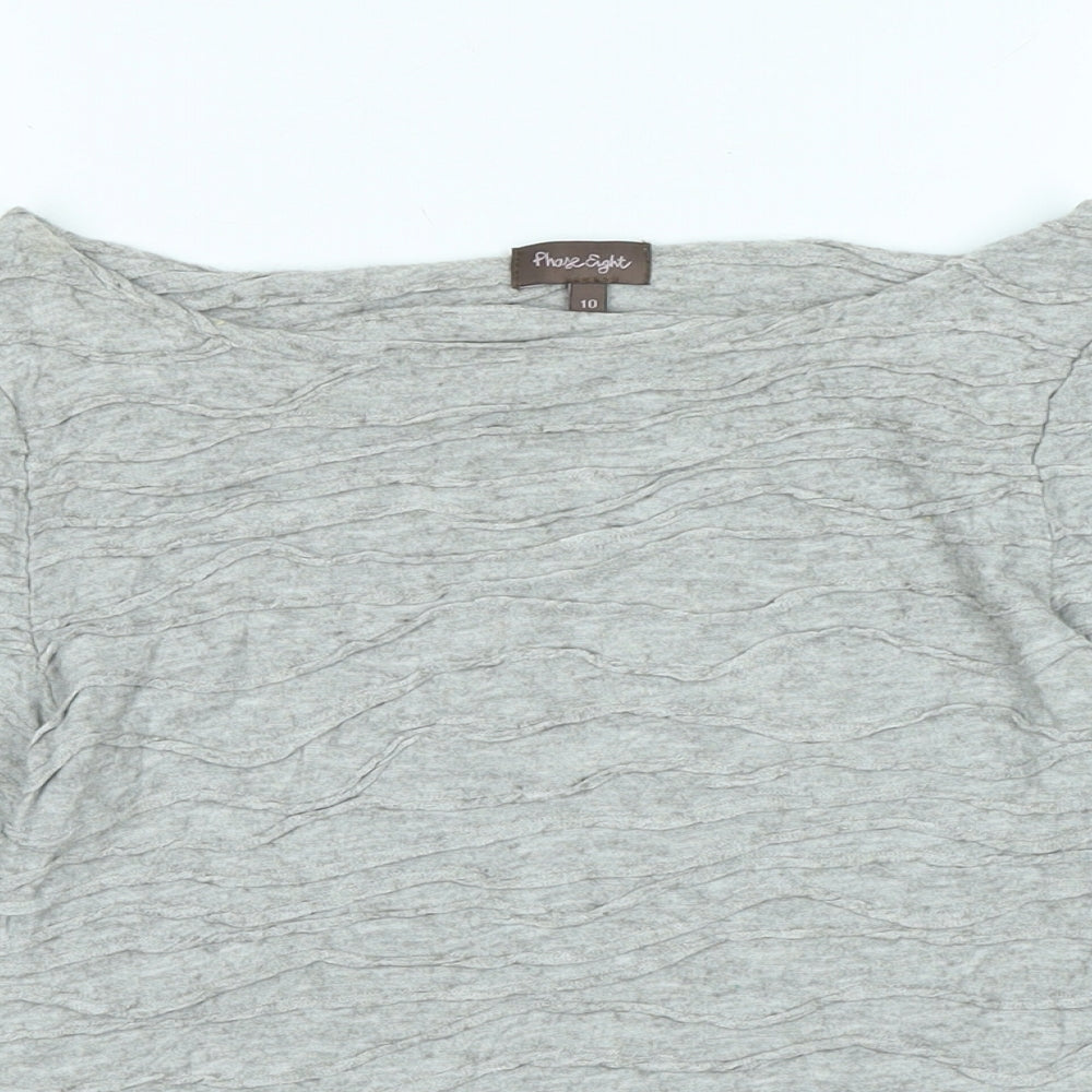 Phase Eight Womens Grey Viscose Jersey T-Shirt Size 10 Boat Neck