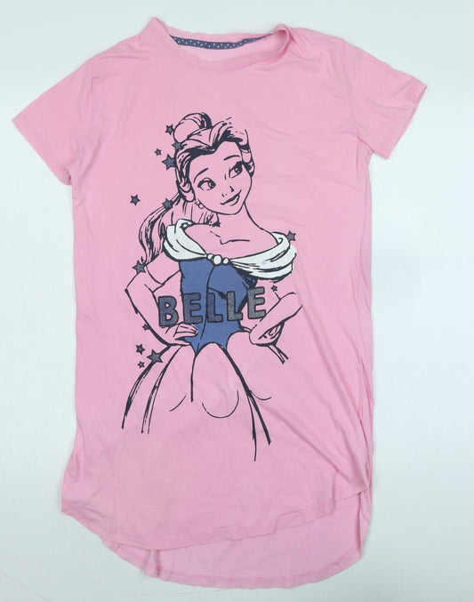 Disney Girls Pink Solid Cotton Blend Capri Nightshirt Size S - Bellla