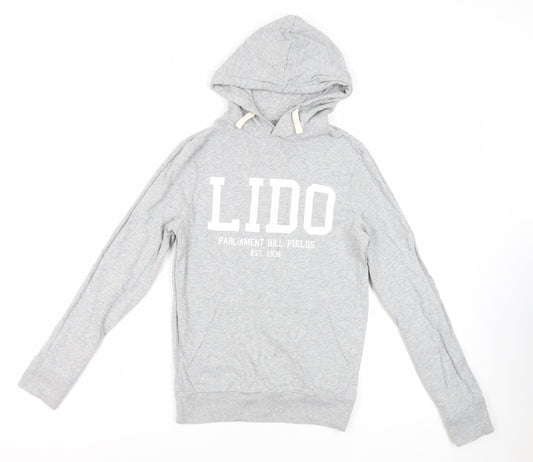 LIDO Womens Grey Cotton Pullover Hoodie Size XS Pullover - Logo Pockets