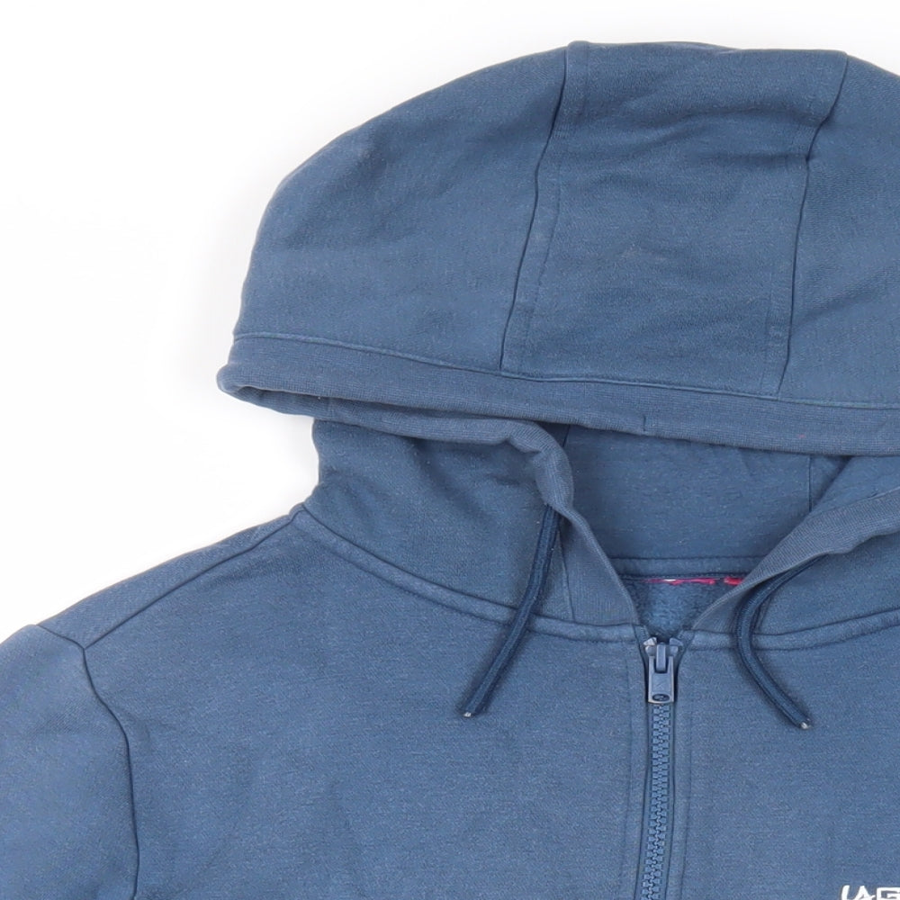 LA Gear Womens Blue Cotton Full Zip Hoodie Size M Zip - Logo Pockets