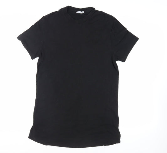 ASOS Womens Black Cotton Basic T-Shirt Size L Crew Neck