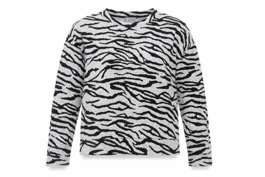 Marks and Spencer Womens Grey Animal Print Polyester Pullover Sweatshirt Size 10 Pullover
