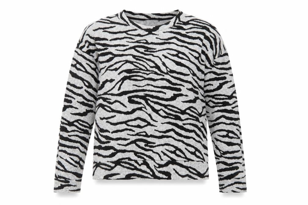 Marks & Spencer Womens Grey Animal Print Polyester Pullover Sweatshirt Size 10 Pullover