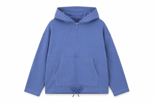 H&M Womens Blue Cotton Pullover Hoodie Size S Zip - Pockets