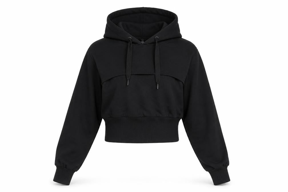 ASOS Womens Black Cotton Pullover Hoodie Size 8 Pullover - Cut Out Detail