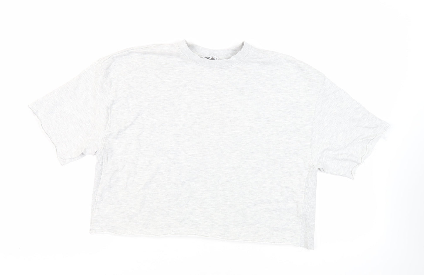 Zara Womens Grey Cotton Pullover Sweatshirt Size M Pullover - Raw Hem