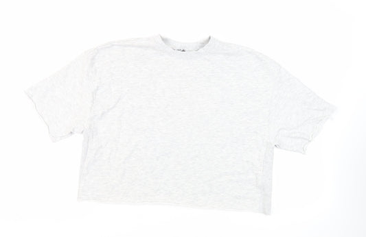 Zara Womens Grey Cotton Pullover Sweatshirt Size M Pullover - Raw Hem