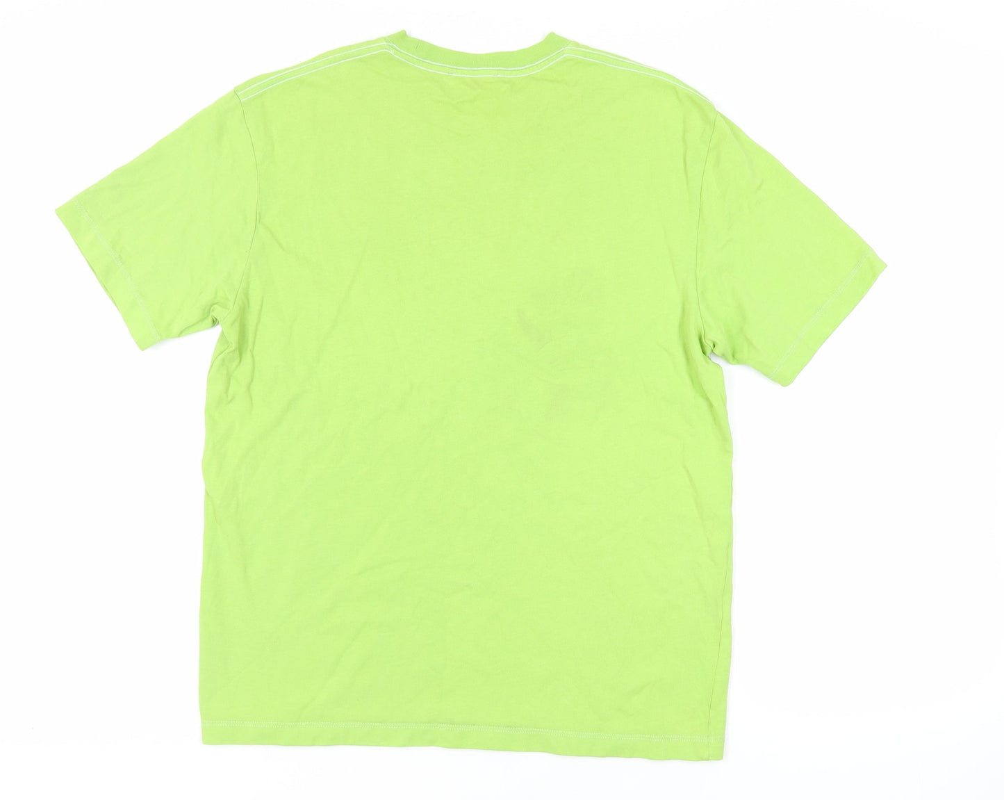 Zara Womens Green Cotton Basic T-Shirt Size M Crew Neck