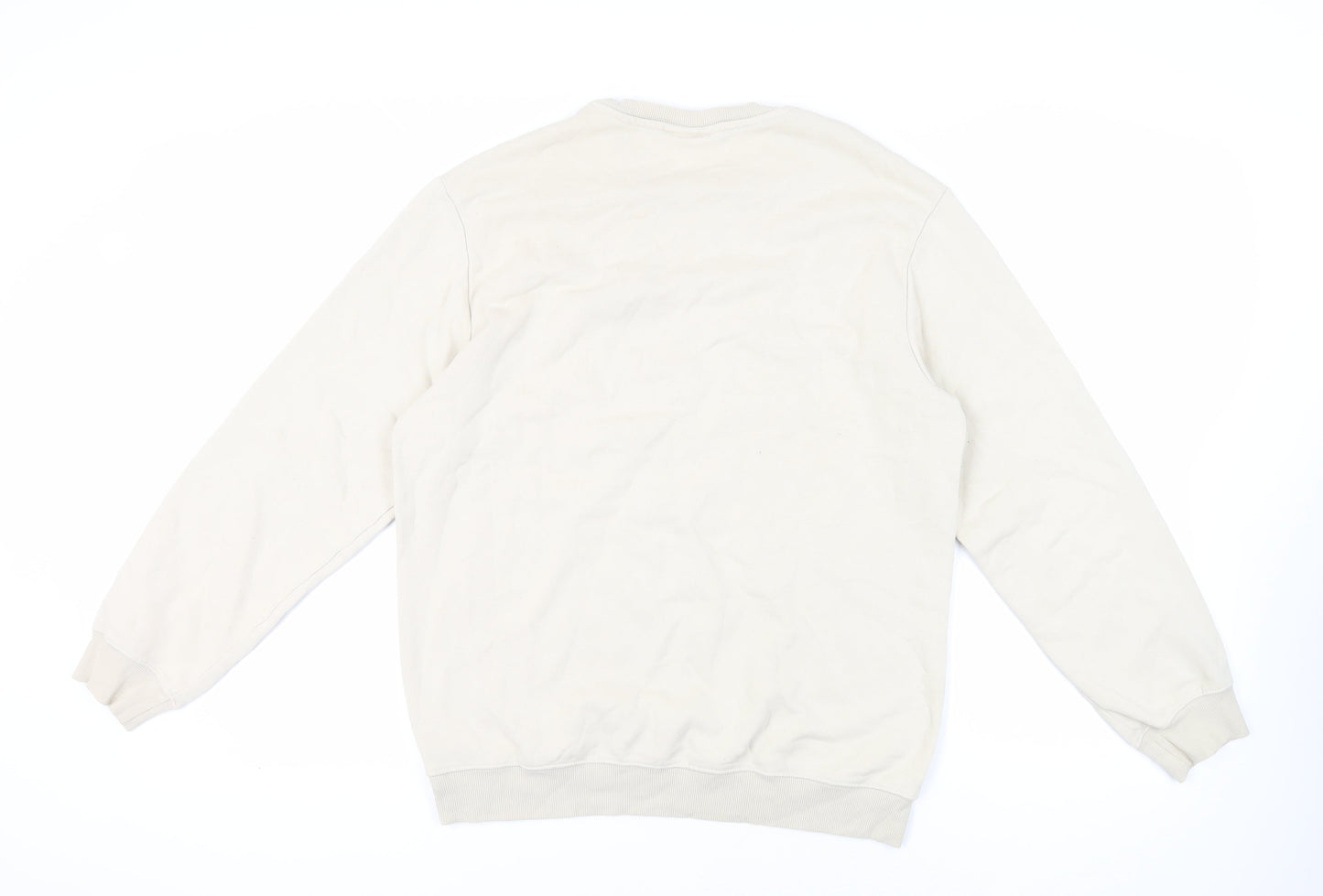 H&M Mens Beige Cotton Pullover Sweatshirt Size M