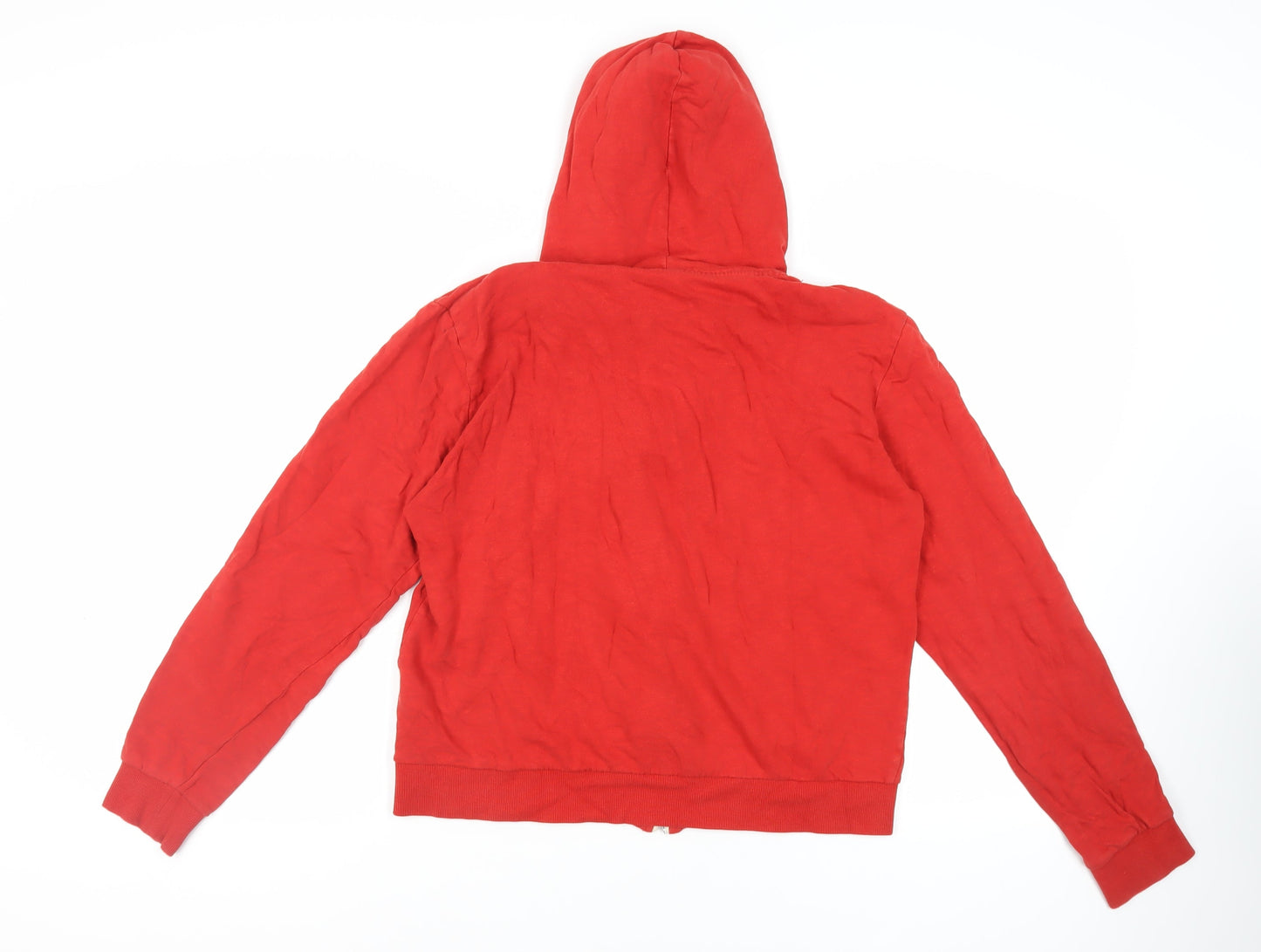 Divided by H&M Womens Red Cotton Full Zip Hoodie Size L Zip - Pockets