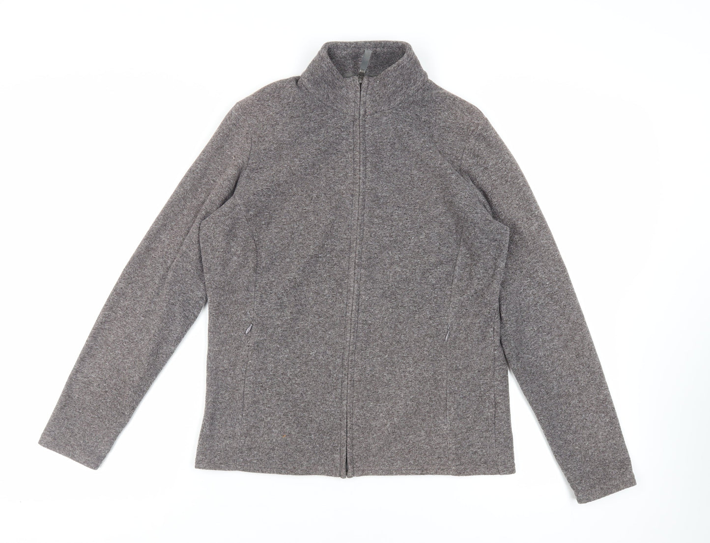 Marks and Spencer Womens Grey Jacket Size 12 Zip - Zipped Pockets