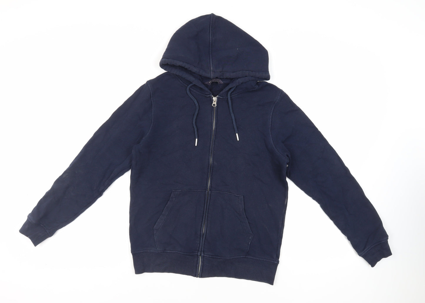 Marks and Spencer Womens Blue Cotton Full Zip Hoodie Size 8 Zip - Pockets