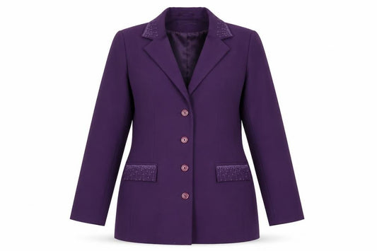 Bonmarché Womens Purple Jacket Blazer Size 12 Button - Embroidered