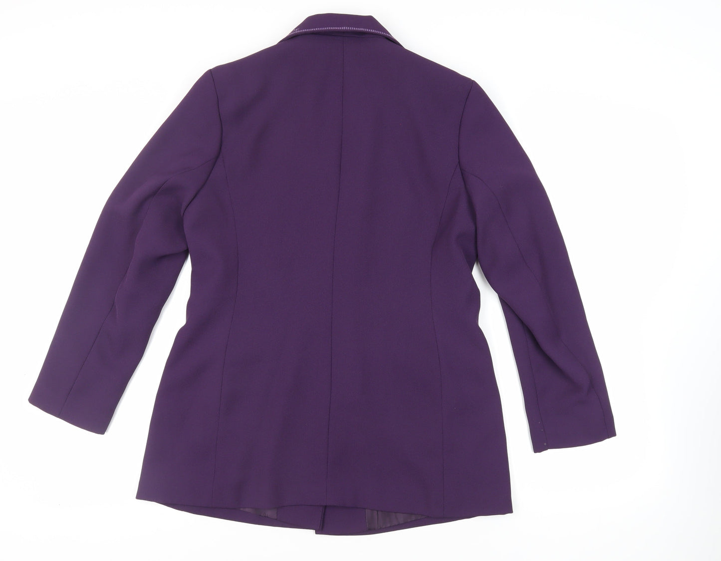 Bonmarché Womens Purple Jacket Blazer Size 12 Button - Embroidered