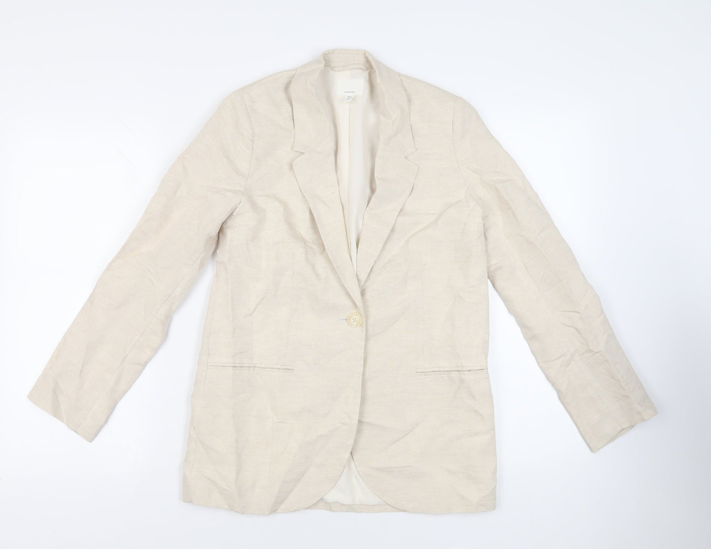 H&M Womens Beige Jacket Blazer Size XS Button