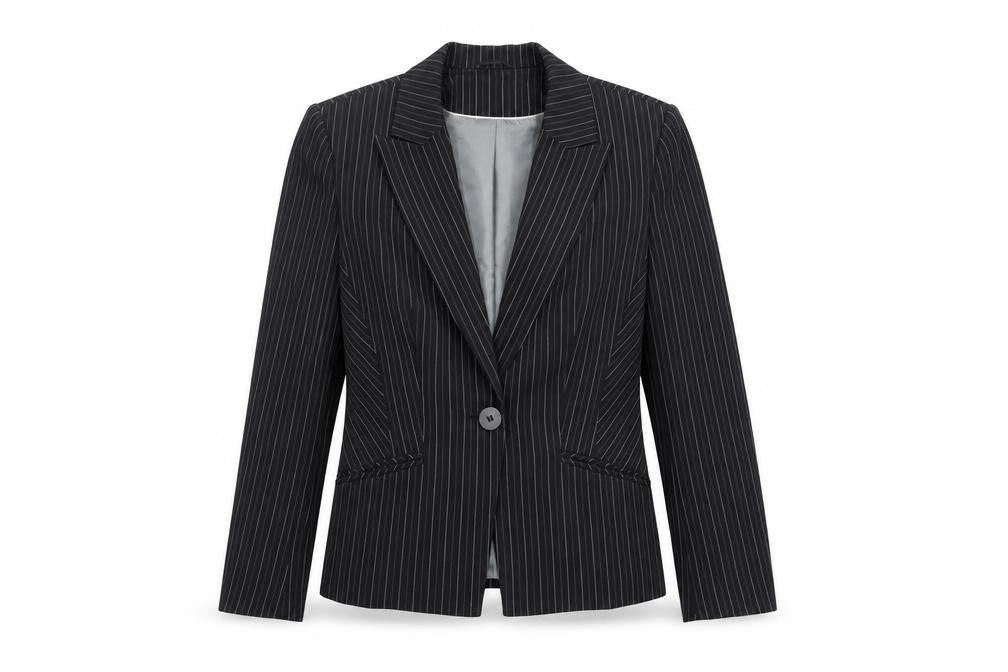 NEXT Womens Black Striped Jacket Blazer Size 10 Button