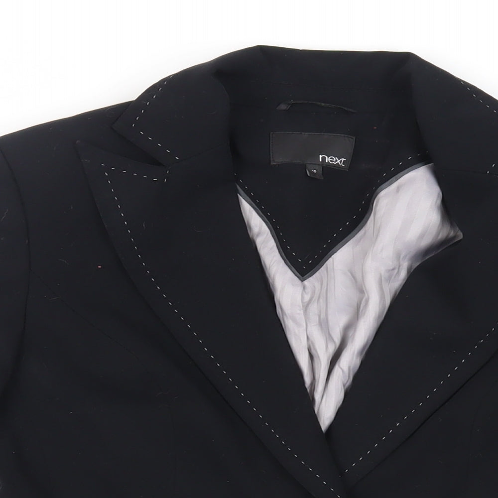 NEXT Womens Black Jacket Blazer Size 10 Button - Contrasting Stitching