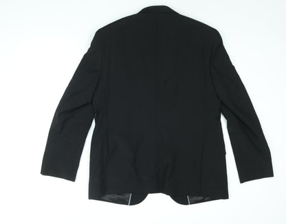 Back view of Autograph men’s black polyester jacket suit jacket, size 42, regular