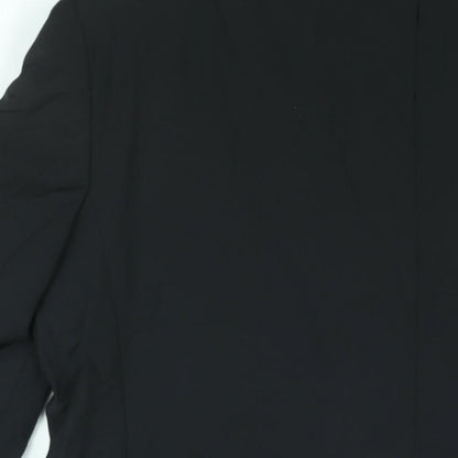 Brand and care label for Autograph men’s black polyester jacket suit jacket, size 42, regular