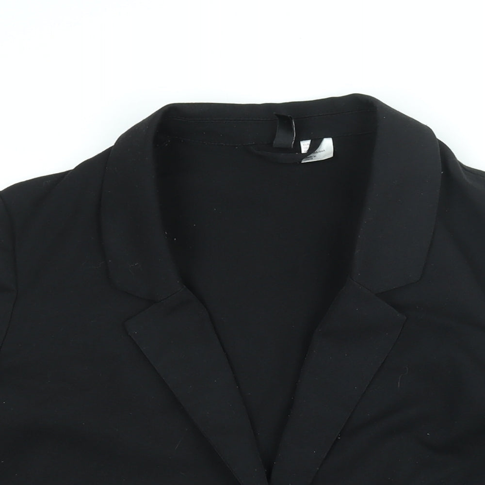 H&M Womens Black Jacket Blazer Size 8 Button
