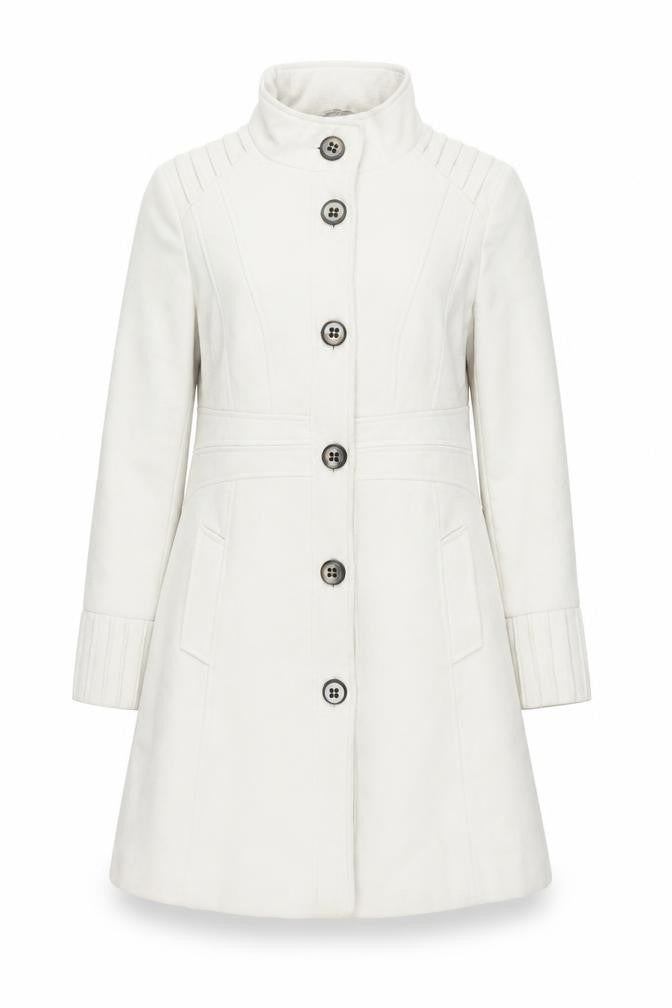 M&Co Womens Grey Overcoat Coat Size 14 Button