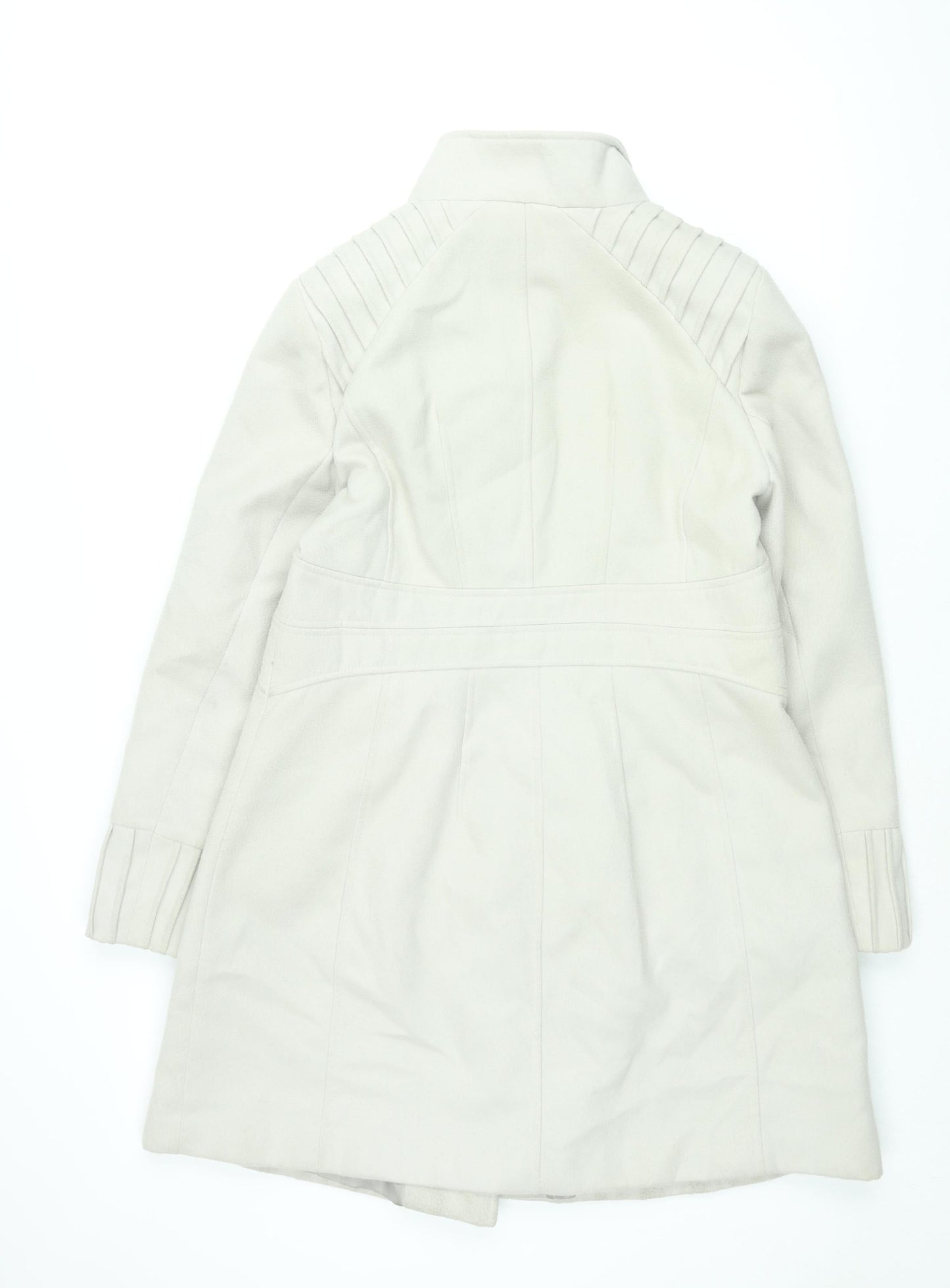 M&Co Womens Grey Overcoat Coat Size 14 Button