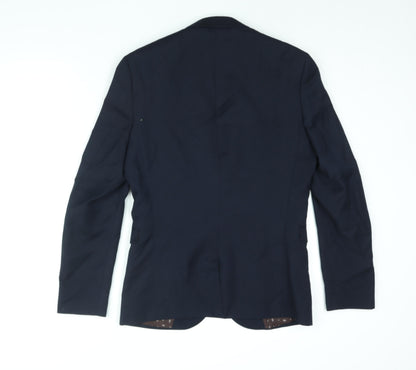 Next Mens Blue Polyester Jacket Suit Jacket Size 38 Regular