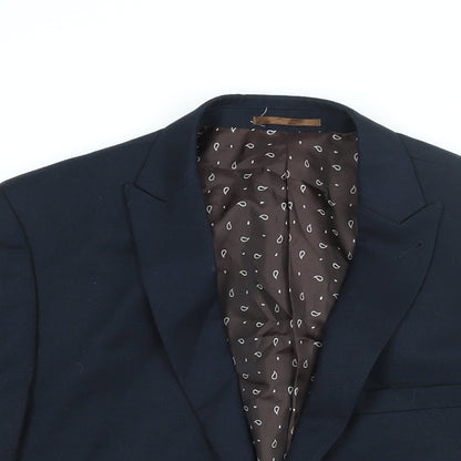 Next Mens Blue Polyester Jacket Suit Jacket Size 38 Regular